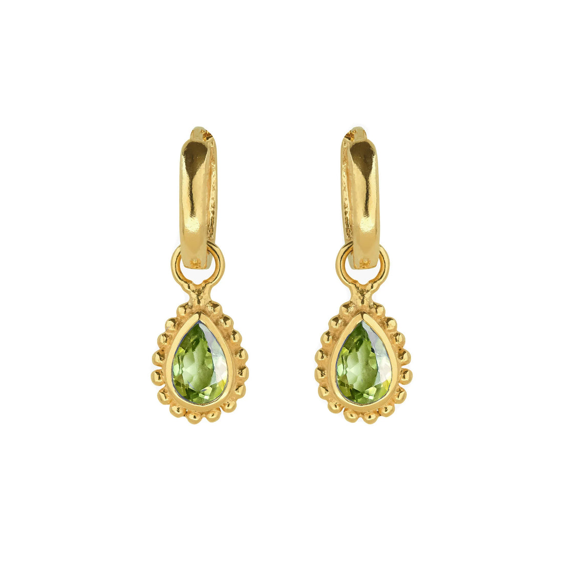 Gold Vermeil Peridot Huggie Hoop Earrings