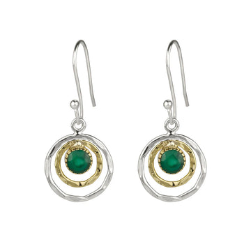 Infinity Universe Green Onyx Earrings