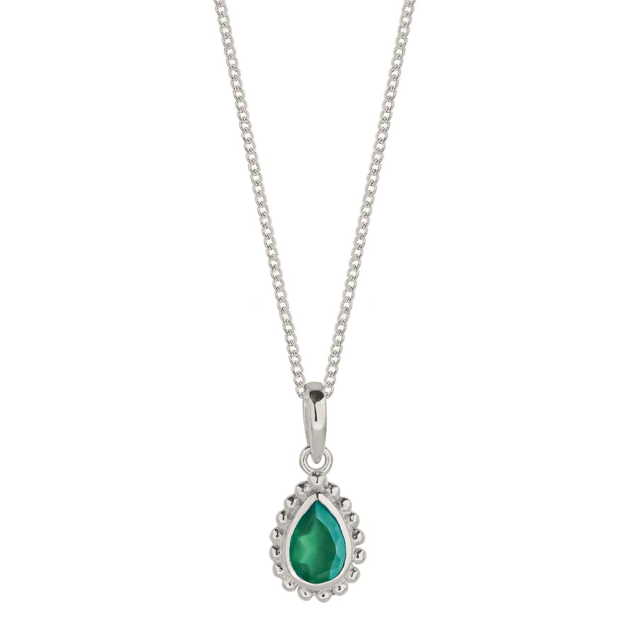 Green Onyx Silver Necklace