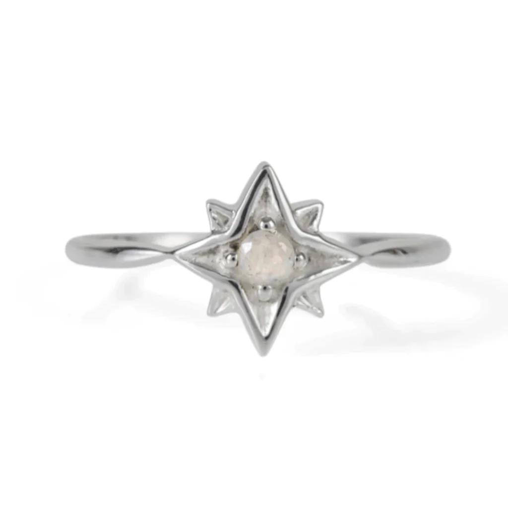 Guiding North Star Moonstone Ring