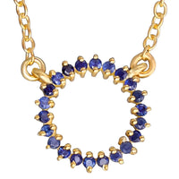 Halo Sapphire Pendant Necklace