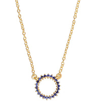 Halo Sapphire Pendant Necklace