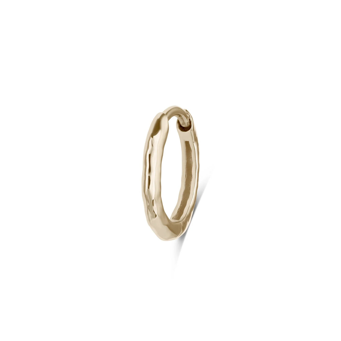 Hammered Huggie Hoop Earring 9ct Gold