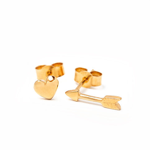 9ct Yellow Gold Heartbreaker Stud Earrings