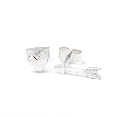 Silver Heartbreaker Stud Earrings