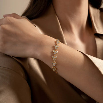 Yellow Gold Vermeil Ice Trio Array Line Bracelet