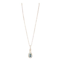 9ct White Gold 0.40ct Aquamarine and 0.02ct Diamond Pendant with chain