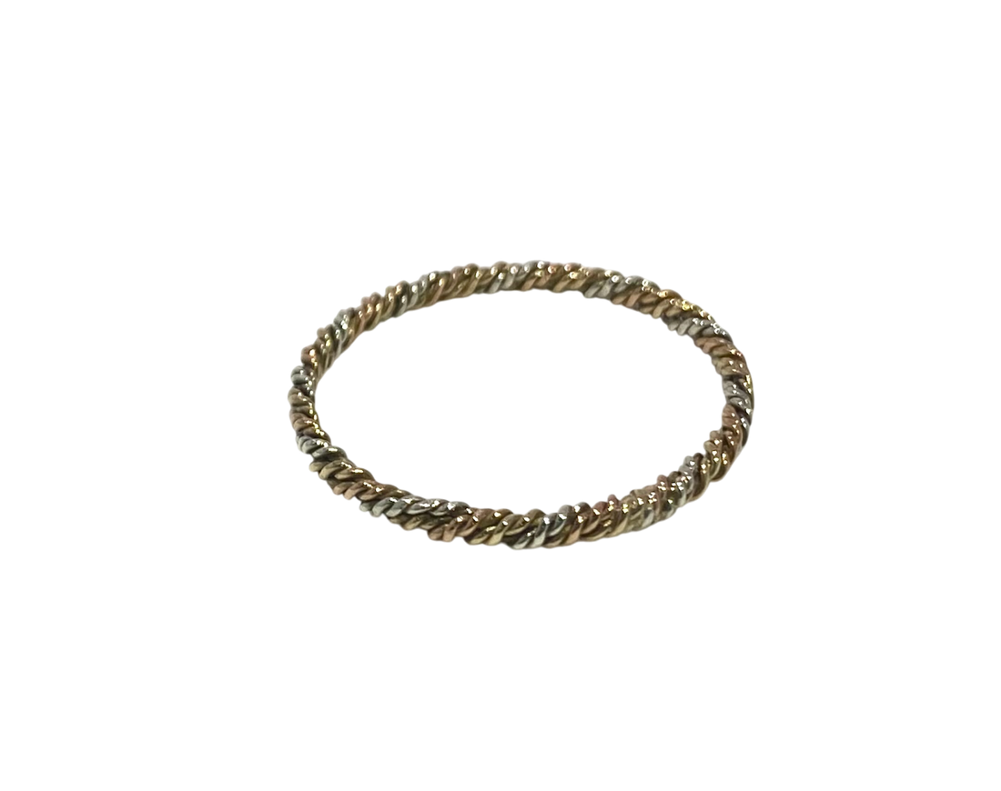 9ct Multi Gold Twist Ring