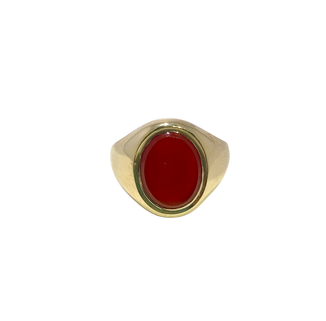 9ct Red Onyx Signet Ring