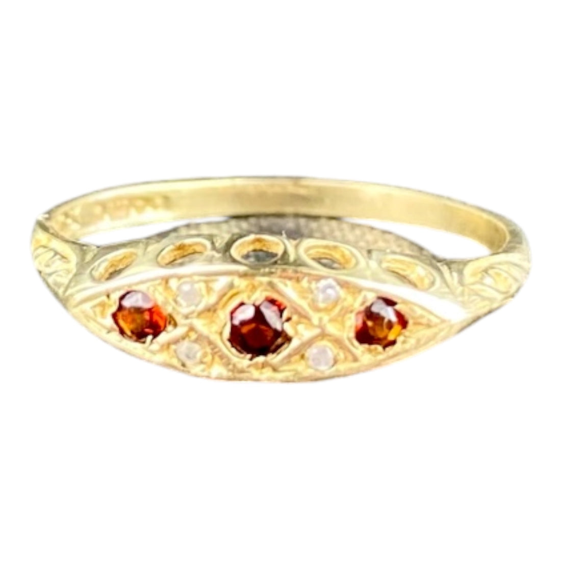 9ct Garnet Boat Ring