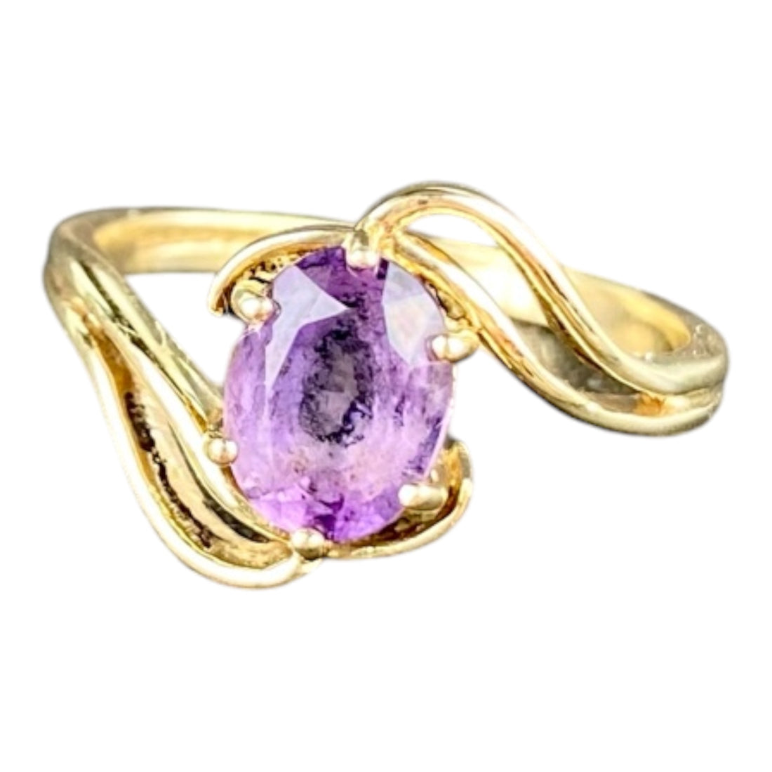 9ct Amethyst Twisted Band Ring