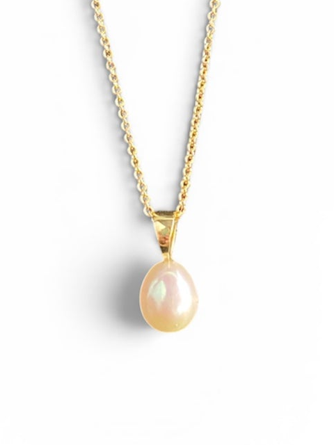 9ct Yellow Gold 7.5mm Teardrop Pearl Pendant