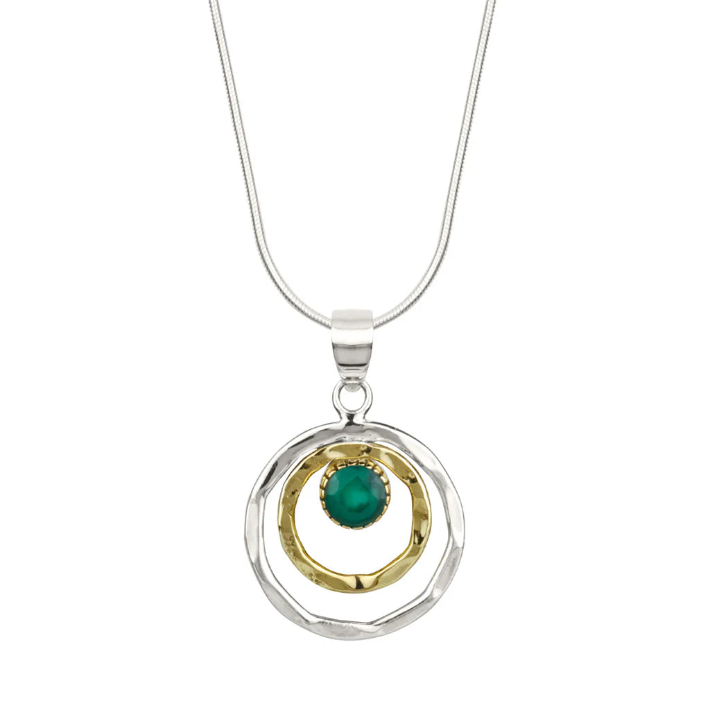 Infinity Universe Green Onyx Necklace