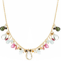 Iris Tourmaline & Green Amethyst Pendant Necklace