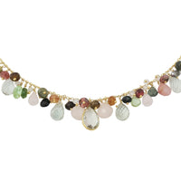 Iris Tourmaline & Green Amethyst Pendant Necklace