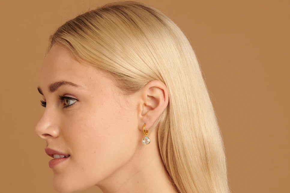 Ithaca Green Amethyst Hoop Earrings