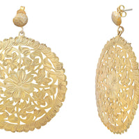 Jaali Flower Disc Earrings