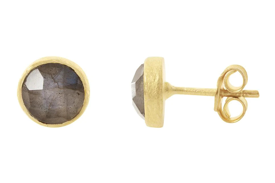 Gold finish Cupcake Labradorite Studs