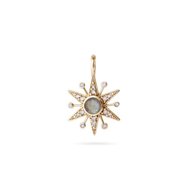 Diamond & Labradorite Star Pendant 9ct Gold