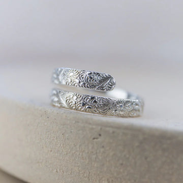 Silver Lace Wrap Around Thumb Ring