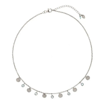 Silver Lakshmi Necklace with Blue Topaz