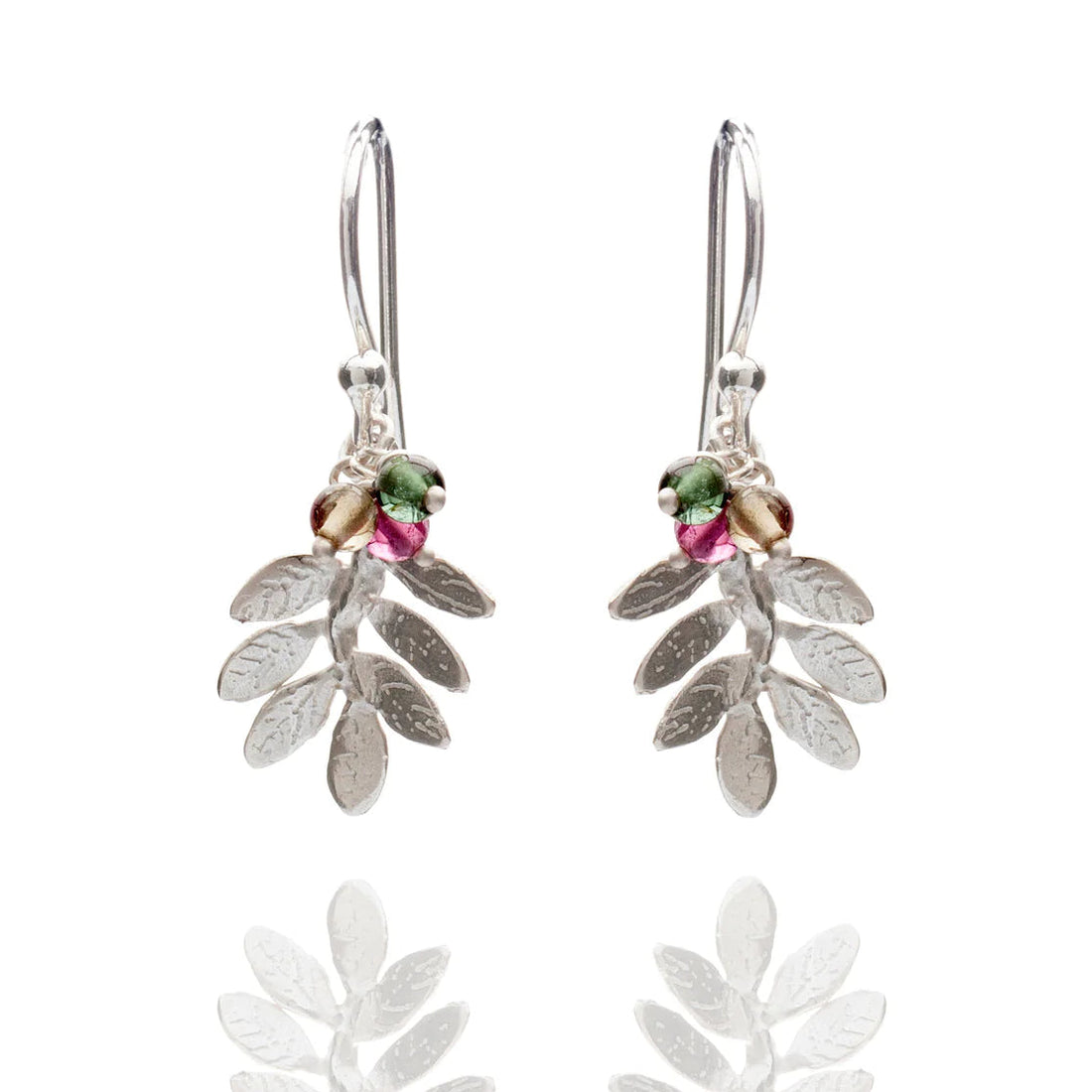 Silver Leaf Drop Earrings