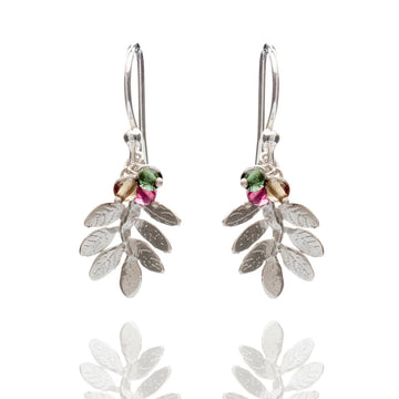 Silver Leaf Drop Earrings
