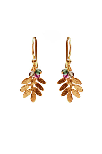 Gold Vermeil Leaf Drop Earrings