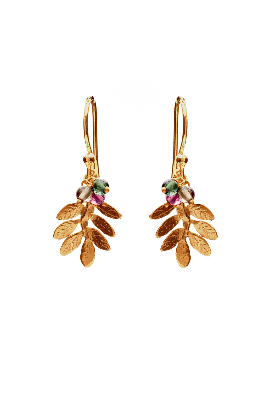 Gold Vermeil Leaf Drop Earrings