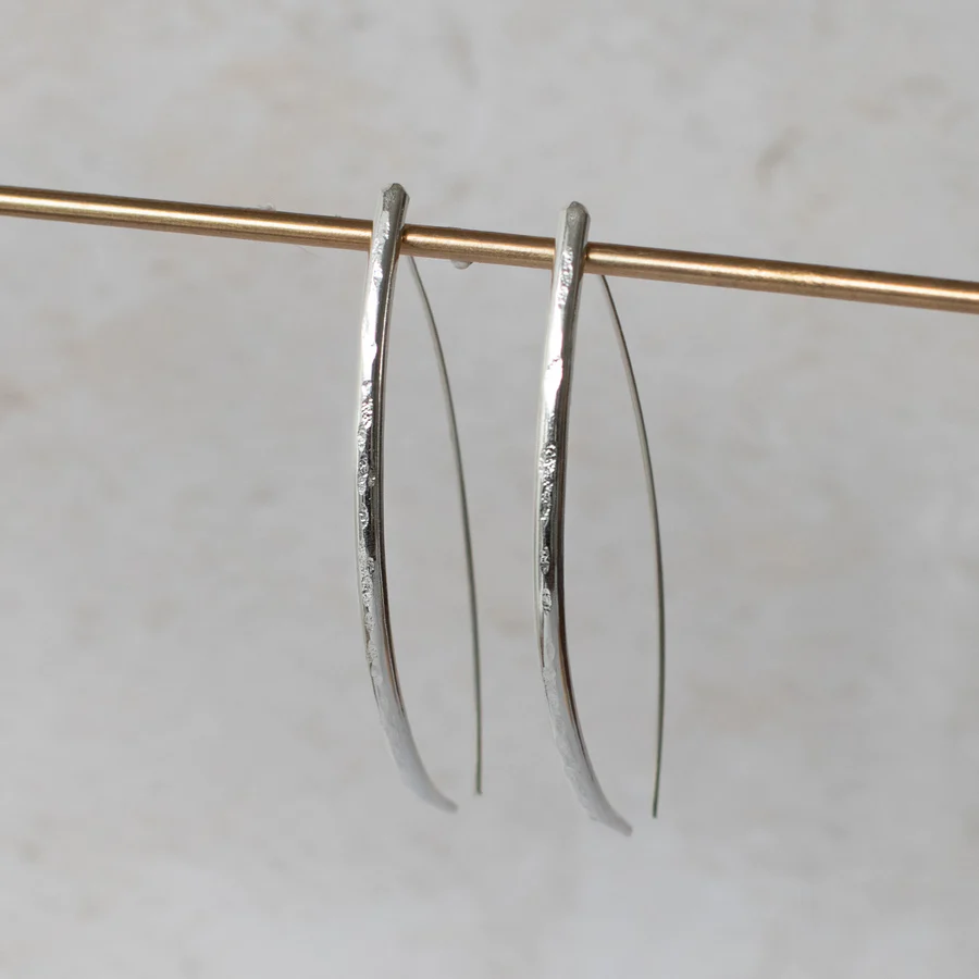 Silver Long D Earrings