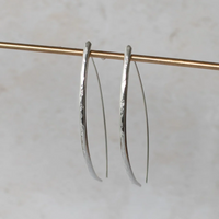 Silver Long D Earrings