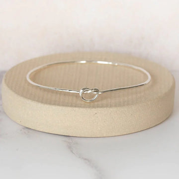 Silver Single Love Knot Bangle