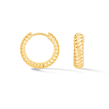 Yellow Gold Vermeil Medium Twist Huggie Hoops