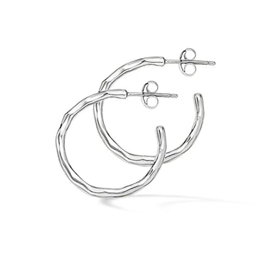 Silver Medium Waterfall Hoop Earrings