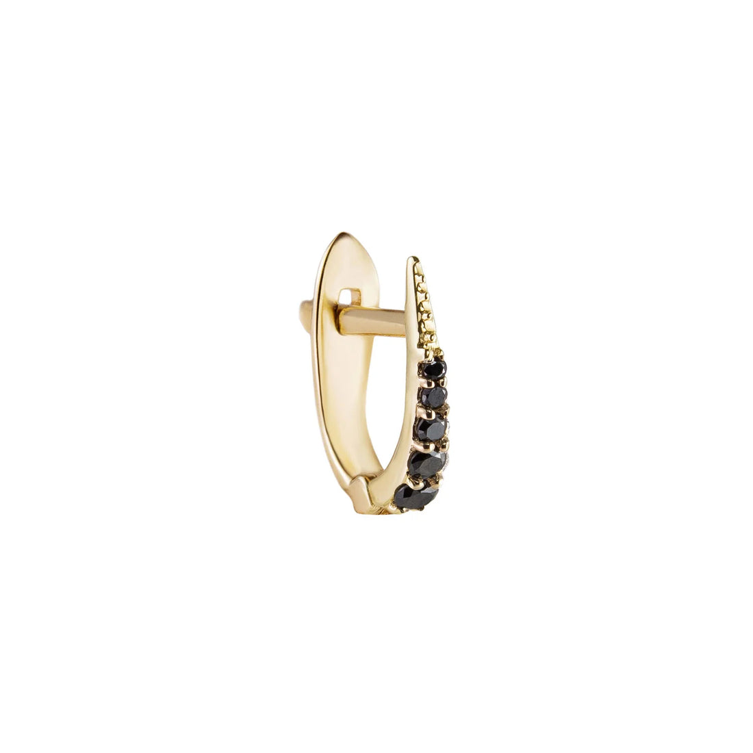 9ct Yellow Gold Short Skinny Point Huggie Diamond