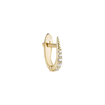 9ct Yellow Gold Short Skinny Point Huggie Diamond