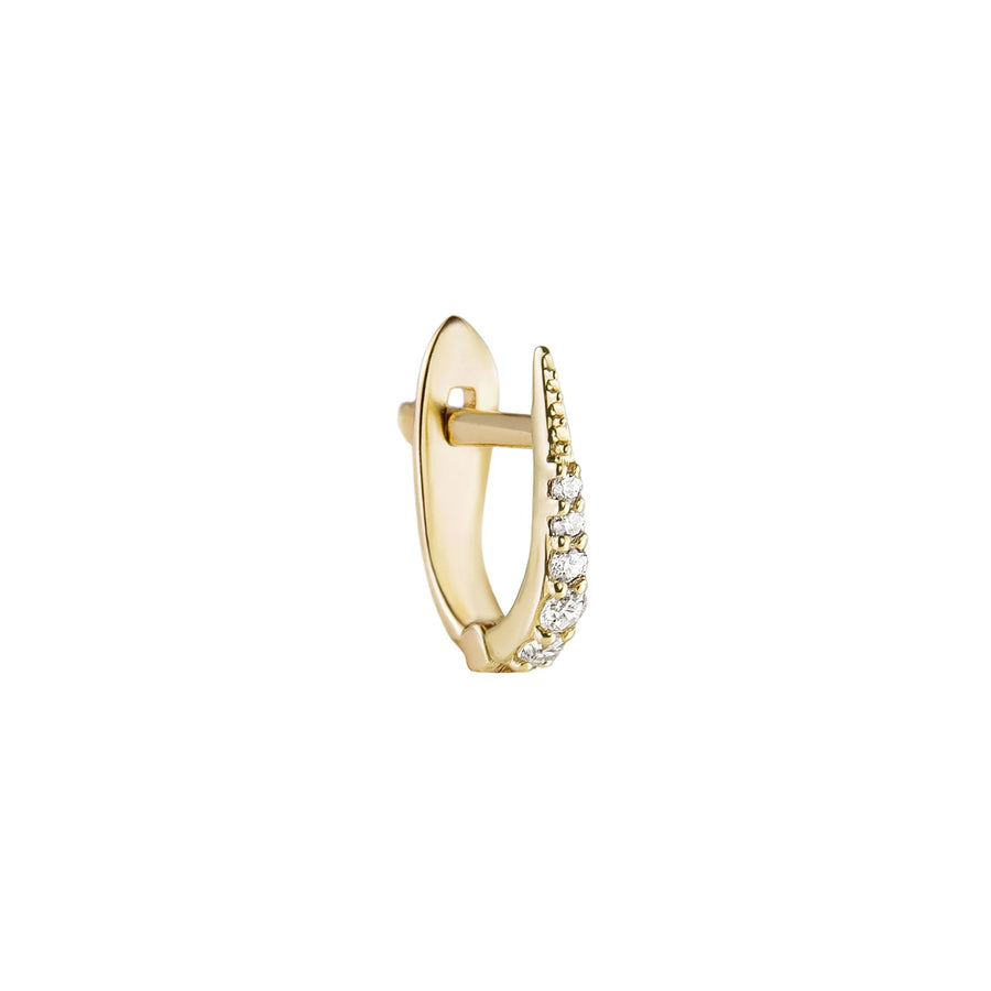 9ct Yellow Gold Short Skinny Point Huggie Diamond