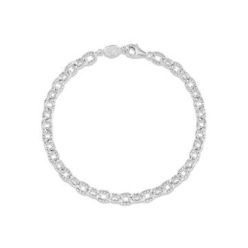 Silver Men's Chunky Millie Grain Chain Bracelet