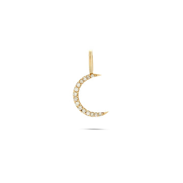 Mini Diamond Moon Pendant 9ct Gold