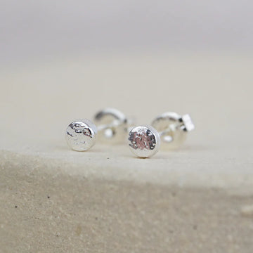 Silver Mini Circle Stud Earrings