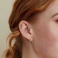 14ct yellow gold mini diamond flatback earring