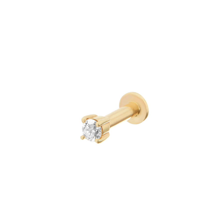 14ct yellow gold mini diamond flatback earring