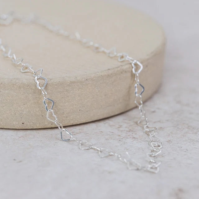 Silver Mini Hearts Anklet