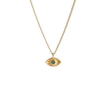 Mini Rays of Light Pendant with Emerald in 9ct Gold