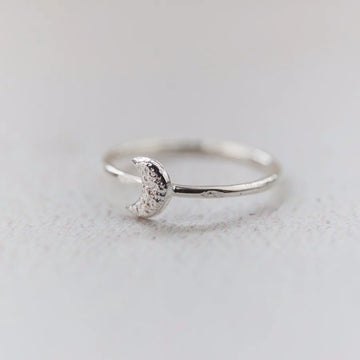 Silver Mini Moon Ring