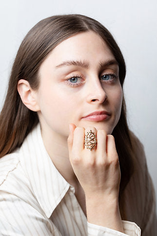 9ct Yellow Gold Navette Ring