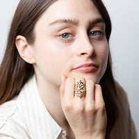 9ct Yellow Gold Navette Ring