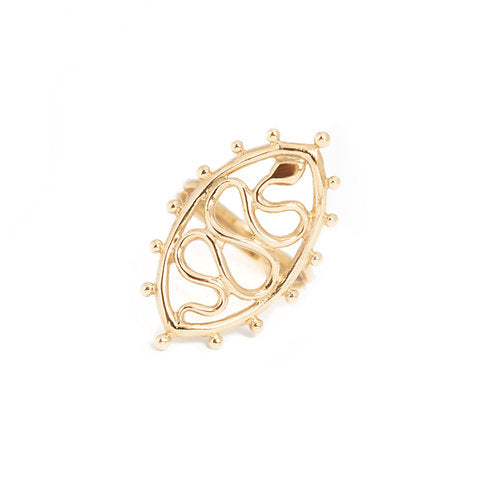 9ct Yellow Gold Navette Ring
