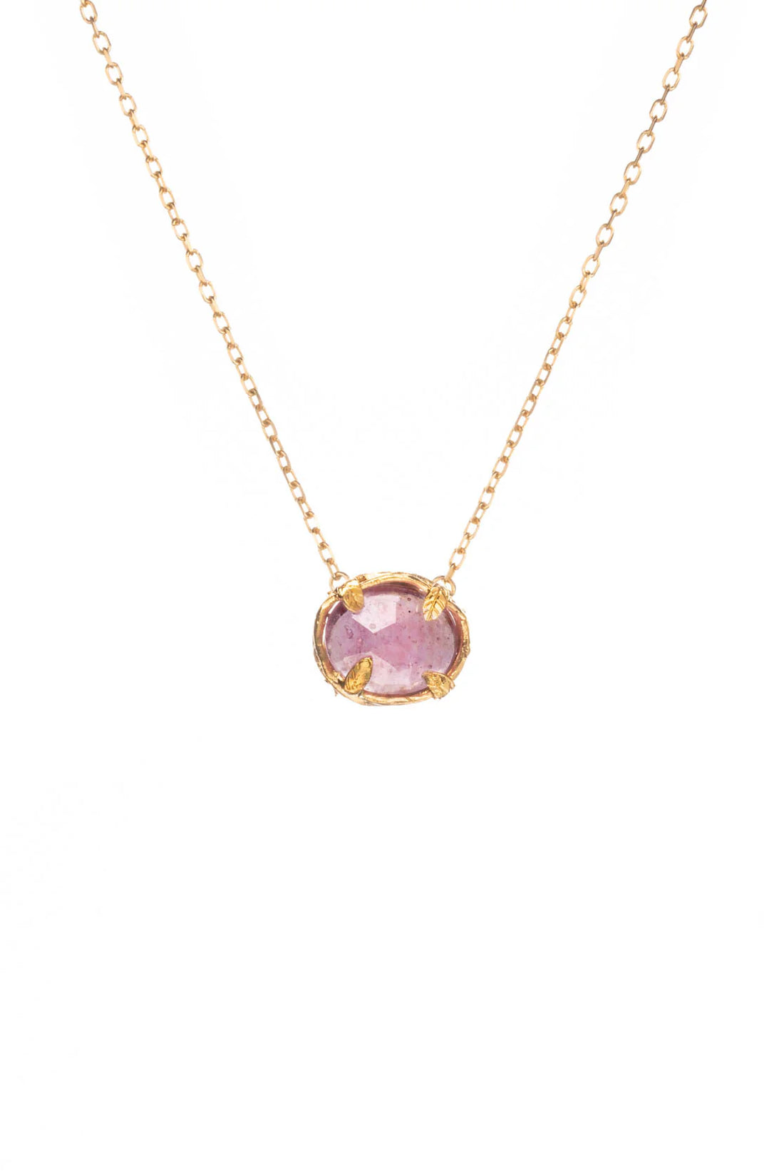 Gold Vermeil Ruby Botanical Nest Necklace