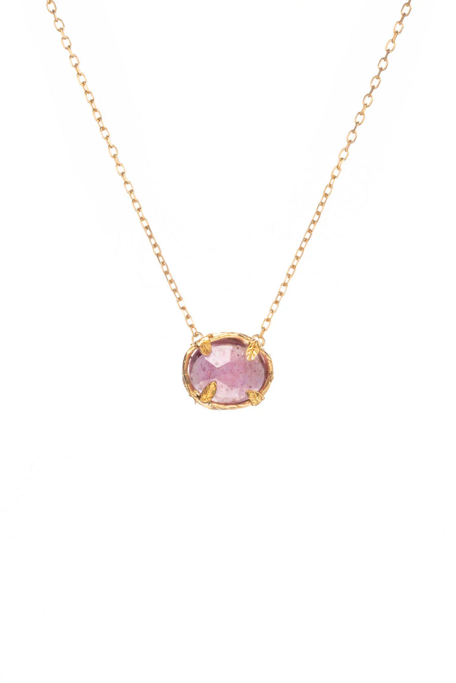 Gold Vermeil Ruby Botanical Nest Necklace